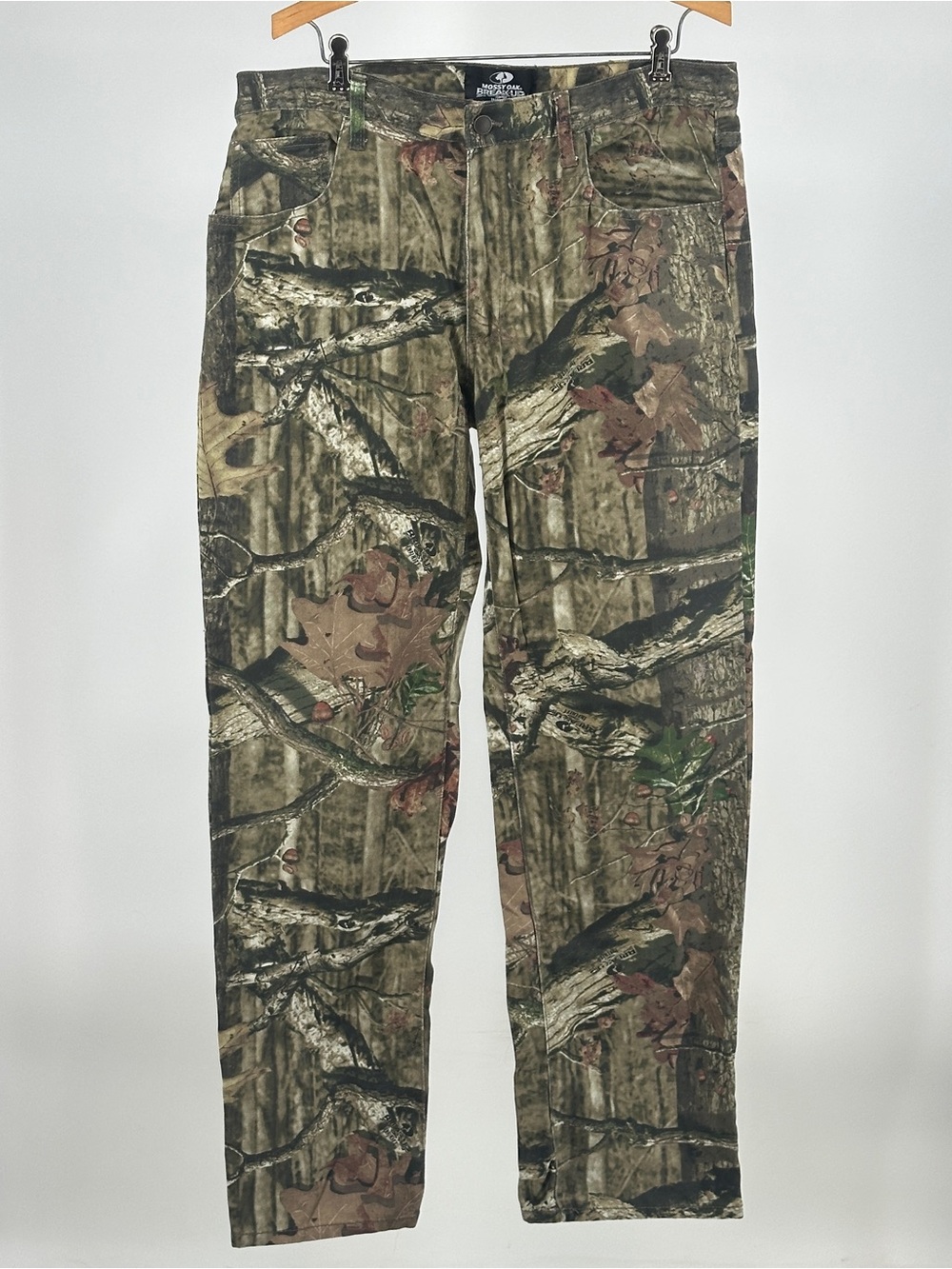 Mossy Oak Men's 36x34 Camouflage Straight Leg Jeans in Green Brown Break-Up